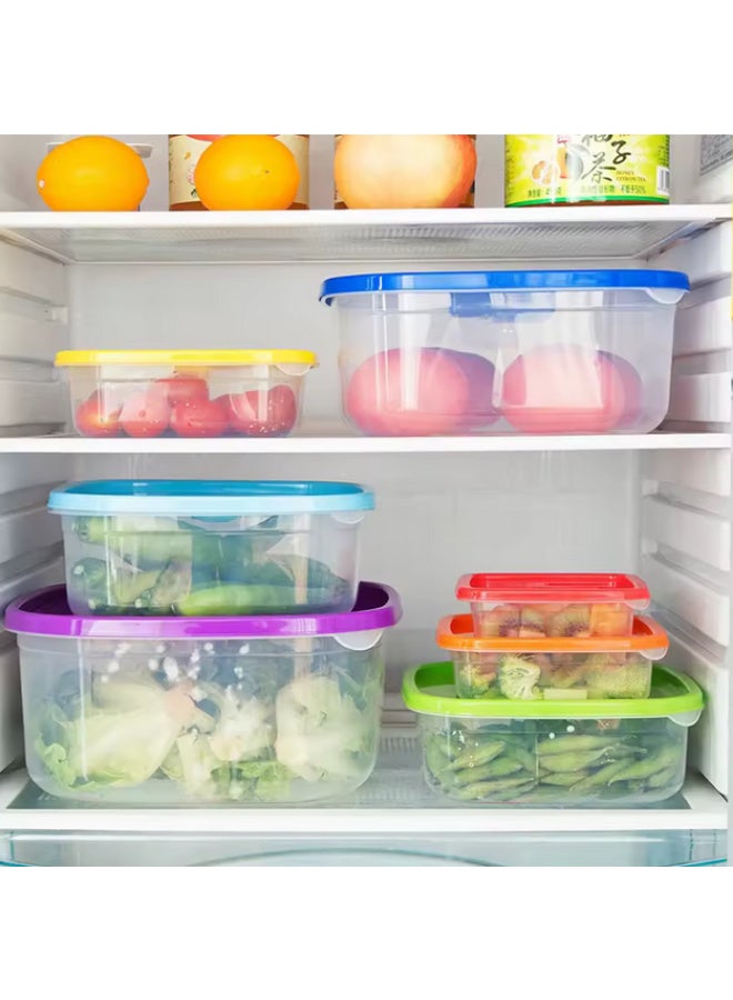 Plastic food storage containers, set of 4 pieces, airtight, resealable, and available in various shapes and colors (multi-colored) - Image 4